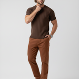 camiseta masculina de tricot com manga curta gola redonda