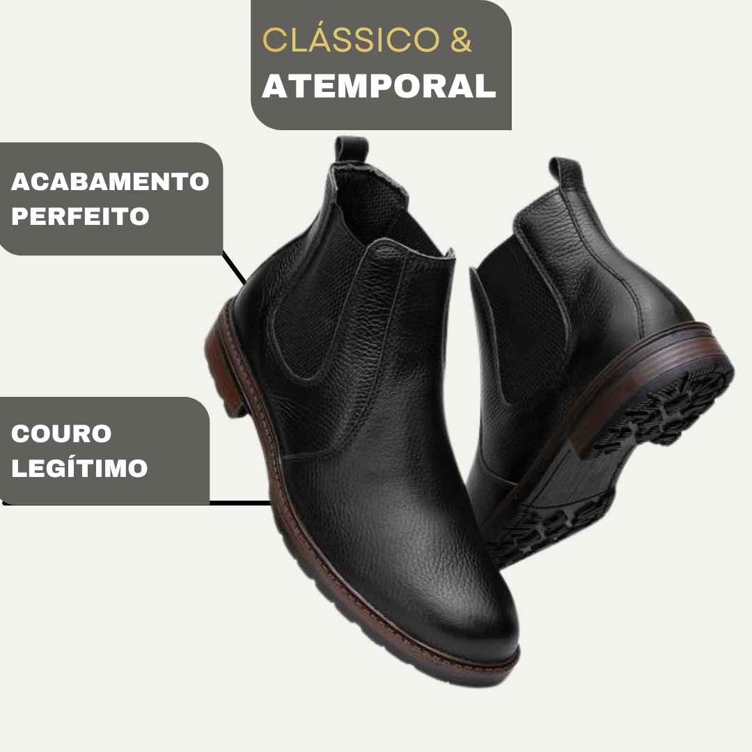 A Bota Chelsea Masculina Essential Couro Legítimo