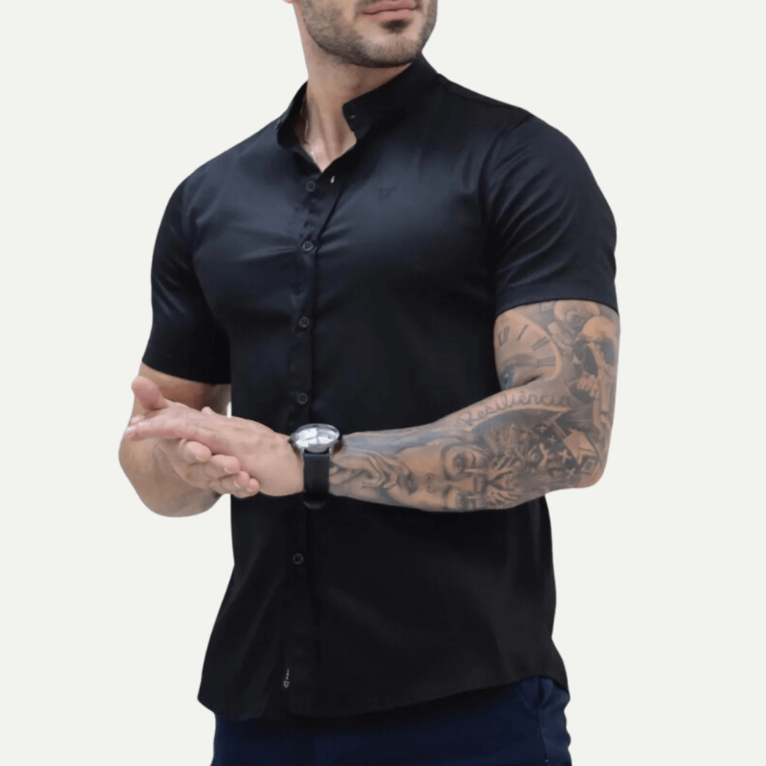 Camisa Masculina Gola Padre Social Casual