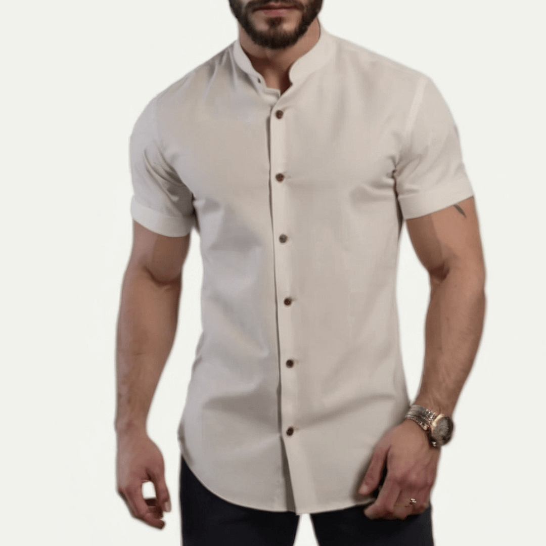 Camisa Masculina Gola Padre Social Casual