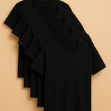 KIT 5 Camisetas Pima Flex cor Preta