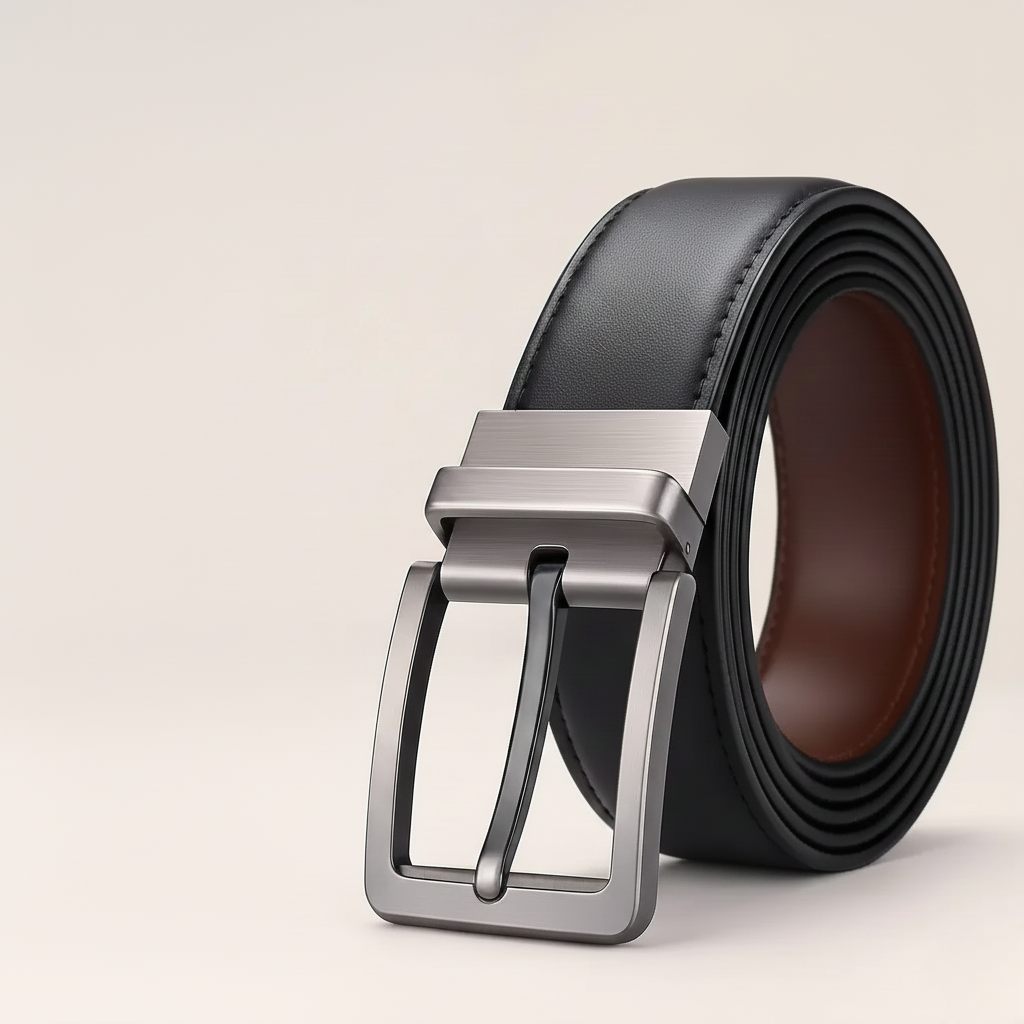 Cinto de Couro Masculino Refinado Vintage Minimalista para Negócios