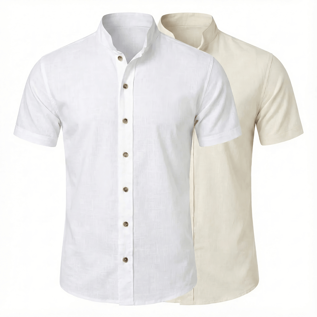 Oferta em dobro - Camisas Gola Padre Slim Fit
