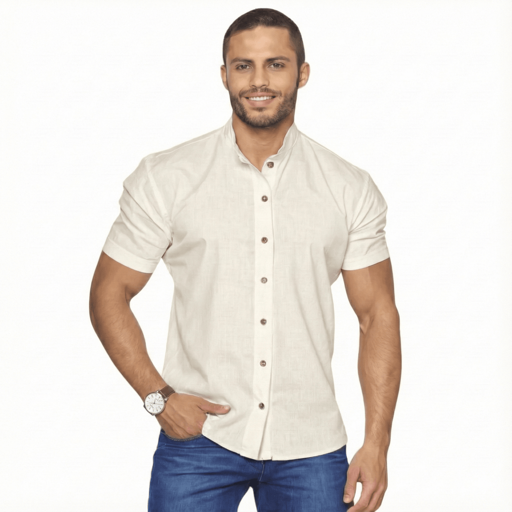 Oferta em dobro - Camisas Gola Padre Slim Fit