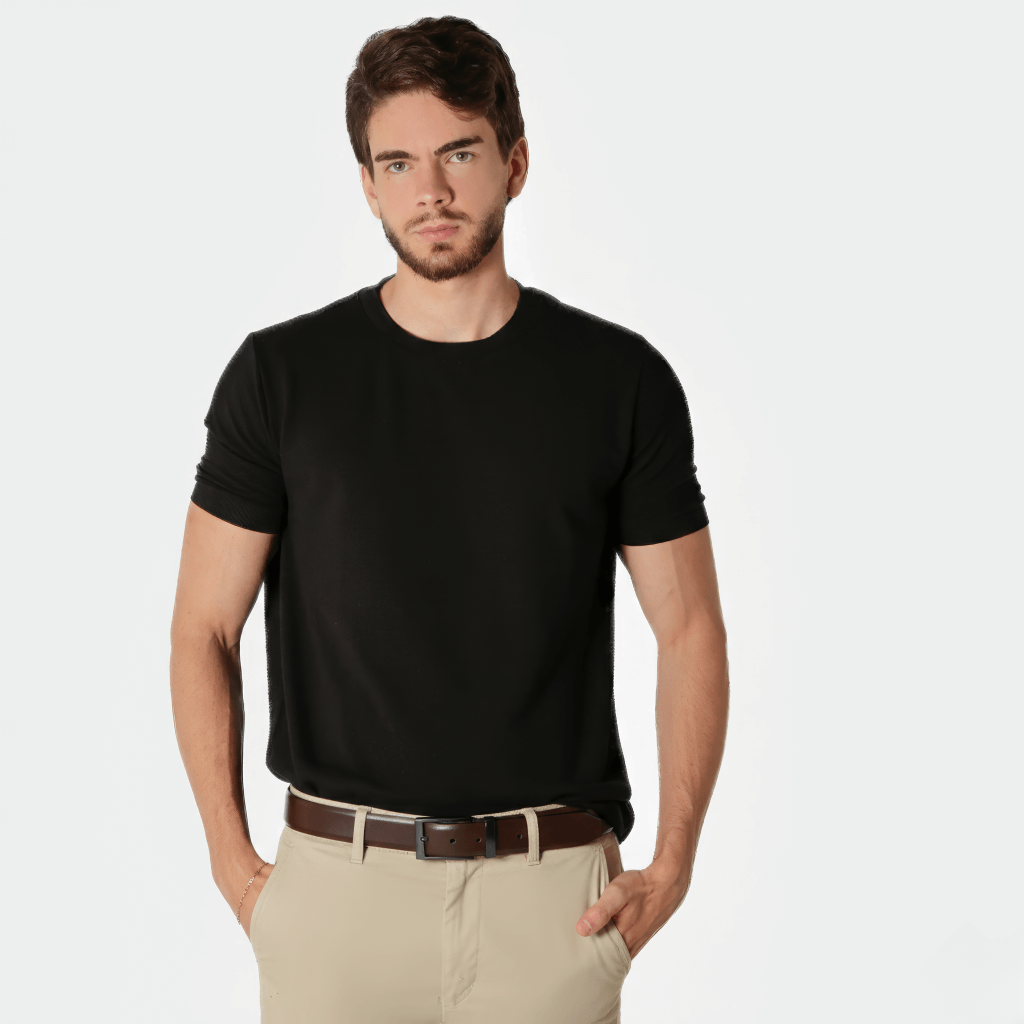 Cinto de Couro Masculino Refinado Vintage Minimalista para Negócios