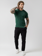 camiseta masculina de tricot com manga curta gola redonda