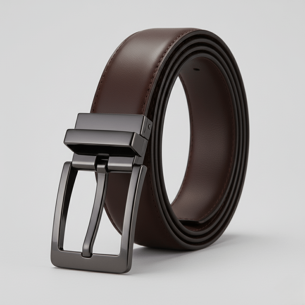 Cinto de Couro Masculino Refinado Vintage Minimalista para Negócios