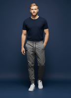 Calça Reta Masculina - Moletom Jogger Cargo