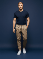 Calça Reta Masculina - Moletom Jogger Cargo