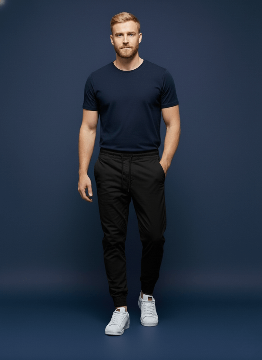 Calça Reta Masculina - Moletom Jogger Cargo