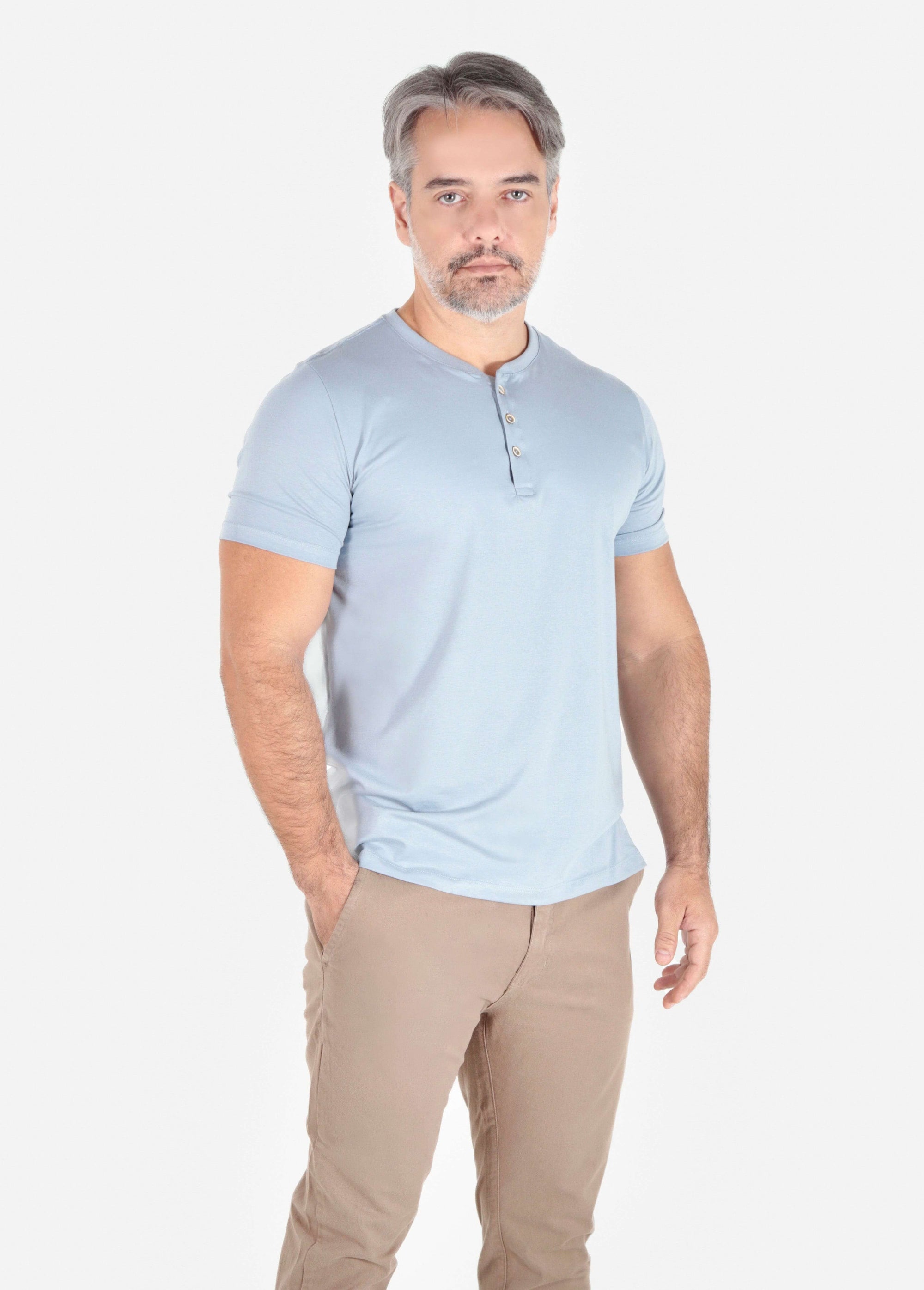 Camiseta Henley Algodão Egípcio – Gola Padre