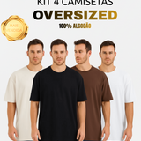 Kit 4 Camiseta Oversized Masculino Tecido Texturizado