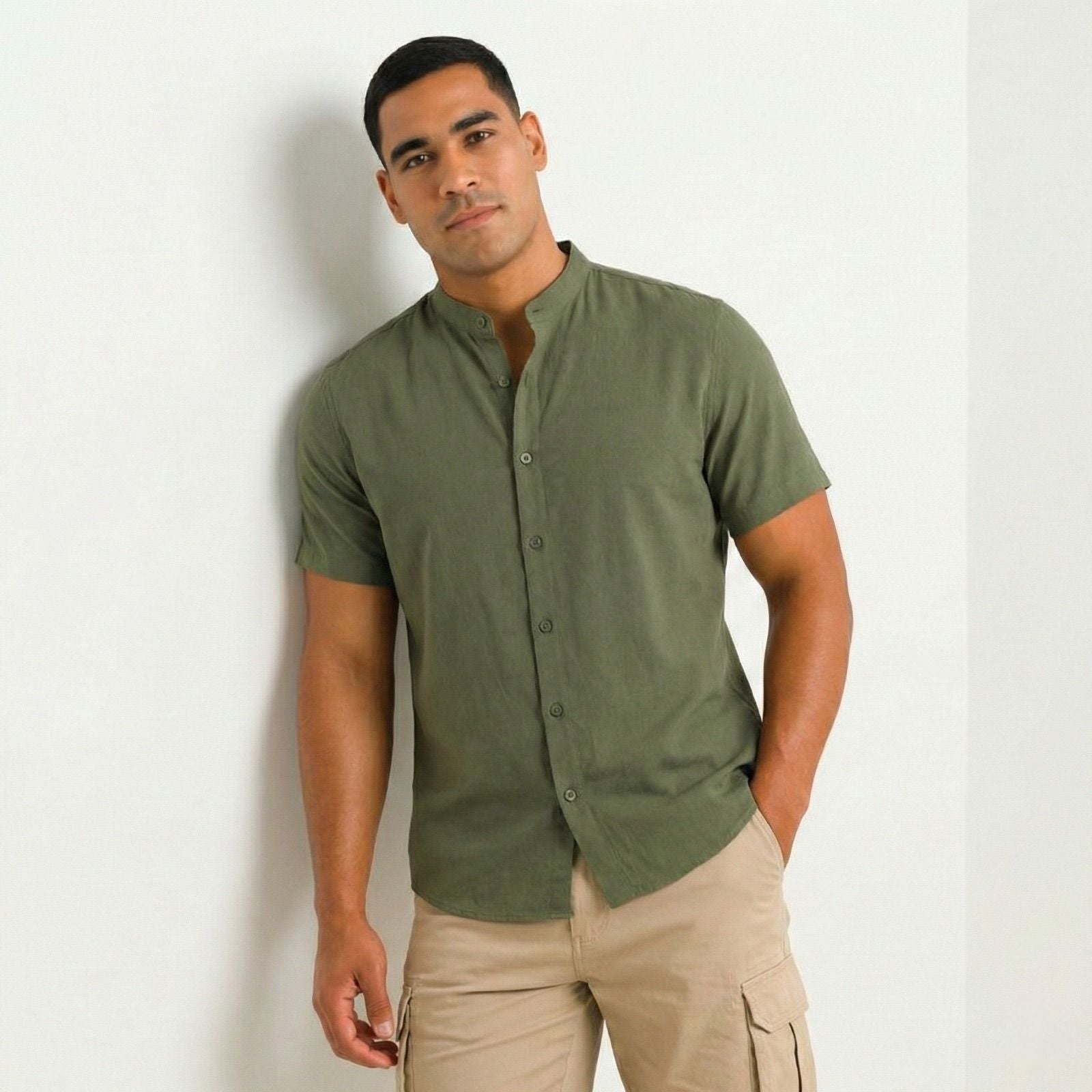 Oferta em dobro - Camisas Gola Padre Slim Fit