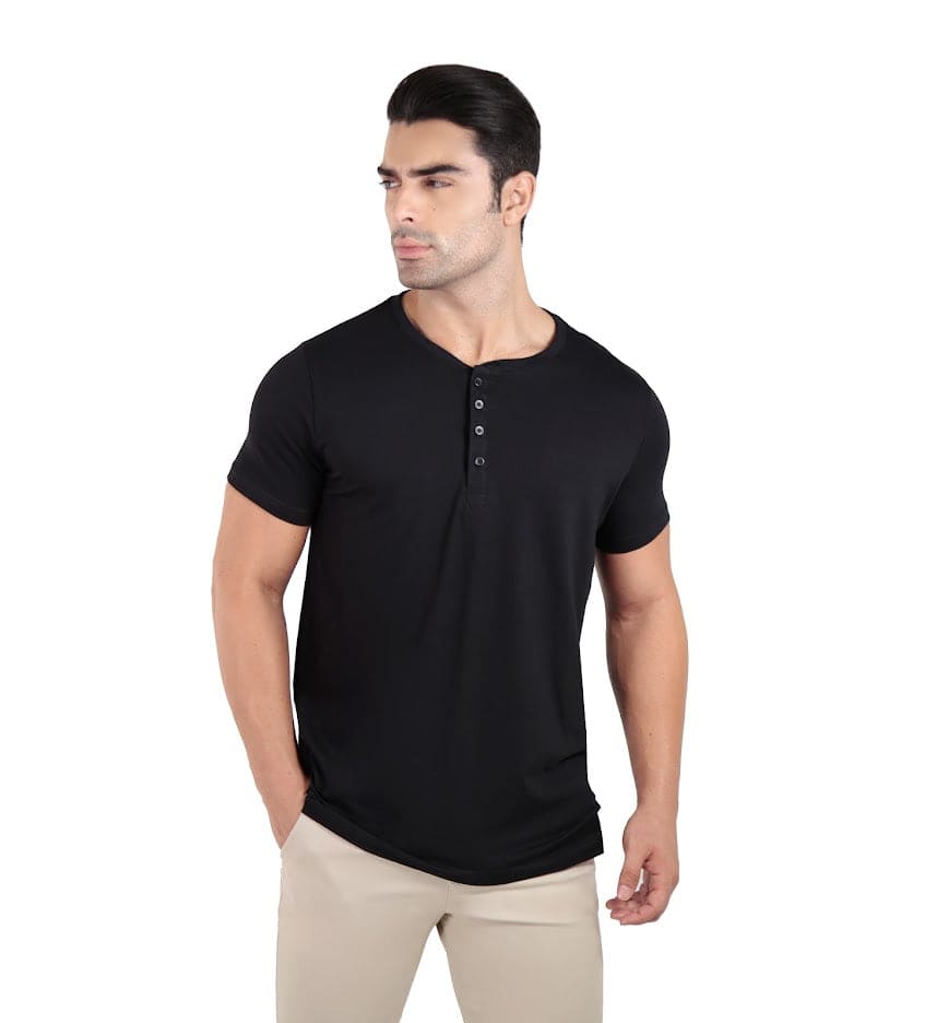 Camiseta Henley Algodão Egípcio – Gola Padre
