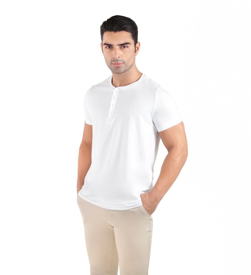 Camiseta Henley Algodão Egípcio – Gola Padre