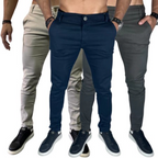 Kit 3 Calça Masculina Sarja Colorida Bolso Embutido Top