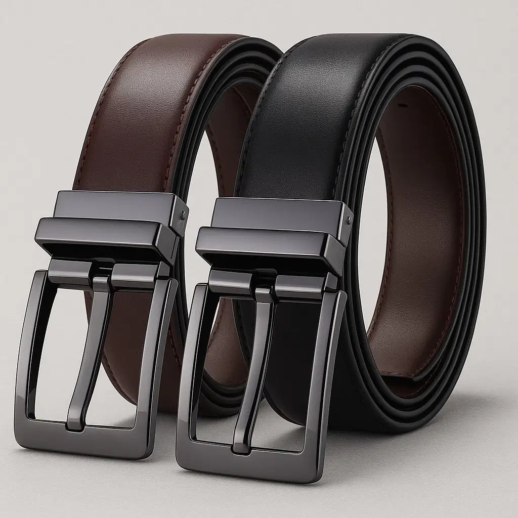 Cinto de Couro Masculino Refinado Vintage Minimalista para Negócios