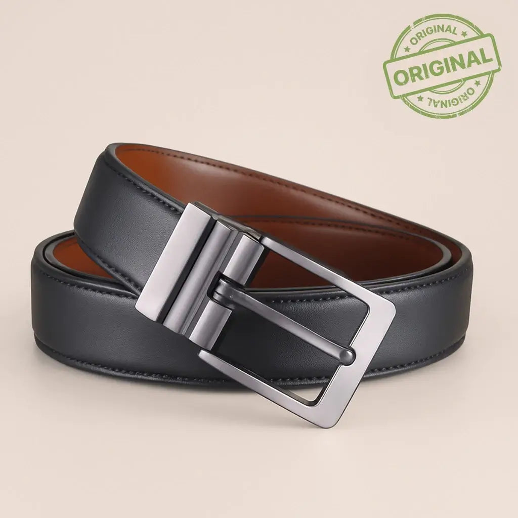 Cinto de Couro Masculino Refinado Vintage Minimalista para Negócios