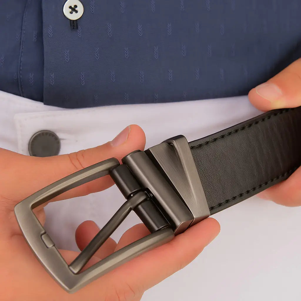 Cinto de Couro Masculino Refinado Vintage Minimalista para Negócios