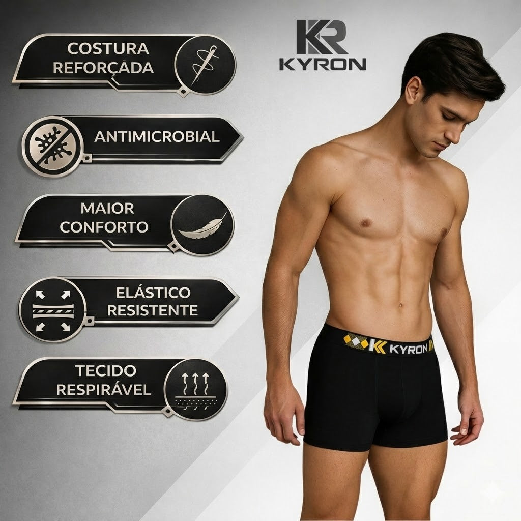Kit com 10 Cuecas Boxer Microfibra Premium KR