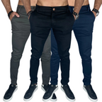 Kit 3 Calça Masculina Sarja Colorida Bolso Embutido Top